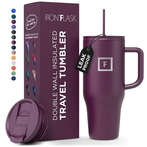 Taza aislante IRON °FLASK Copilot con pajita y tapa abatible, 950 ml