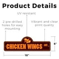thumbnail image 2 of Chicken Wings Plastic Street Sign - 6 Inch X 18 Inch Gift Food Barbecue Spicy Sauce Fried Meal Snack Dinner Party Grilling, 2 of 4