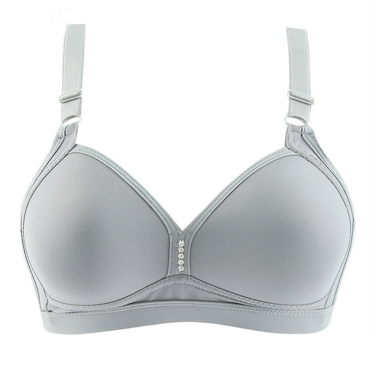 Bigersell Bra for Women Bras Double Breasted Comfortable Breathable Solid  Non-Underwire Underwear Regular Size Nursing Sports Bra, Style 12986, Gray  38A 