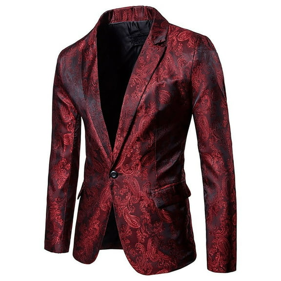 guisaled Mens Blazer Jacket Casual Dressy Slim Fit Suit Jackets One Button Notched Lapel Wedding Party Prom formal Sport Coats