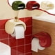 thumbnail image 1 of Soporte para papel higiénico montado en la pared | Caja de almacenamiento en rollo no perforada | Plástico impermeable | Rojo, Blanco, Verde | 7,8"x6,2"x5,1" | Estantería organizadora de baño, 1 of 6