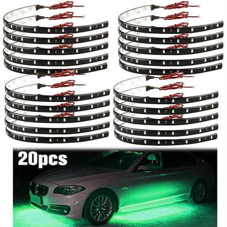 

Dicasser 20pcs Car LED light strip Motorcycle LED patch soft strip light ultra-high brightness 5050 12 lights 30cm sticker is also suitable for room interior decoration 12V flexible soft 30cm