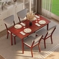 thumbnail image 3 of Aiho 5-Piece Kitchen Dining Table Set for 4 for Dining Room,Burgundy, 3 of 10