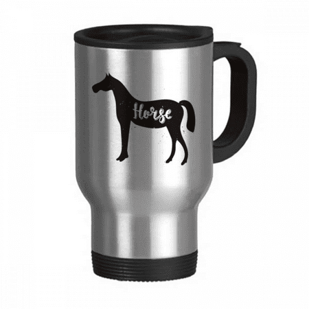 

Horse Black And White Animal Travel Mug Flip Lid Stainless Steel Cup Car Tumbler Thermos