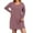 A0514-Pink, variant on QUINDOS Womens Dresses Casual Sundress Short Sleeve Crew Neck Plus Size Dresses Summer Solid Color Mini Above Knee Womens Dresses