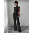 thumbnail image 4 of EASYBRA Women Casual Ribbed Two Piece Outfit Short Sleeve T Shirt and Long Pants Lounge Set Comfortable Everyday Fashion, 4 of 7