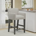 thumbnail image 1 of MODERNLUXE 26" H Counter Height Bar Stool,Upholstered Bar Chairs with Footrest and Solid Wood Legs for Kitchen,Light Gray, 1 of 7