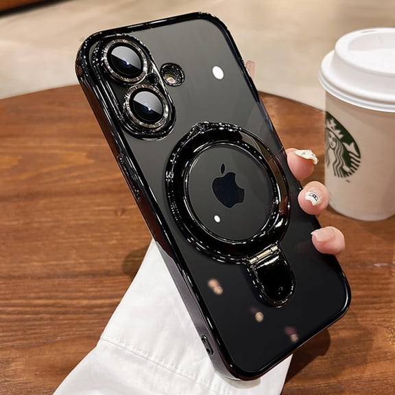 MYKOMI Magnetic Ring Case for iPhone 16 Case Kickstand Compatible with MagSafe Built-in Camera Lens Protector Shockproof Phone Case for iPhone 16 6.1"