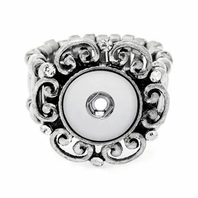 HOOUN Charm Crystal Chunk Drill Snap Ring Fit For 12mm Chunk Snap Button Jewelry -58