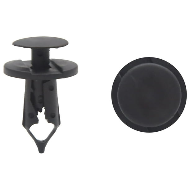 20Pzas Remaches Clips de Plástico Negro Universal Parachoques de Puerta de Sujetadores Tipo Empuje 8mm para Vehículo Coche