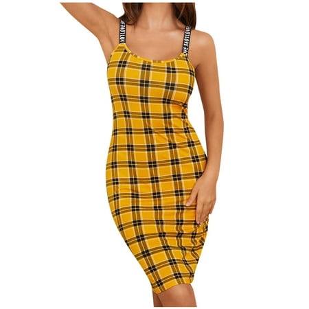 

Tuscom Women s Short Pajama Dress Nightshirt Suspenders Sling Plaid Slim Pajama Womens Home Dresses