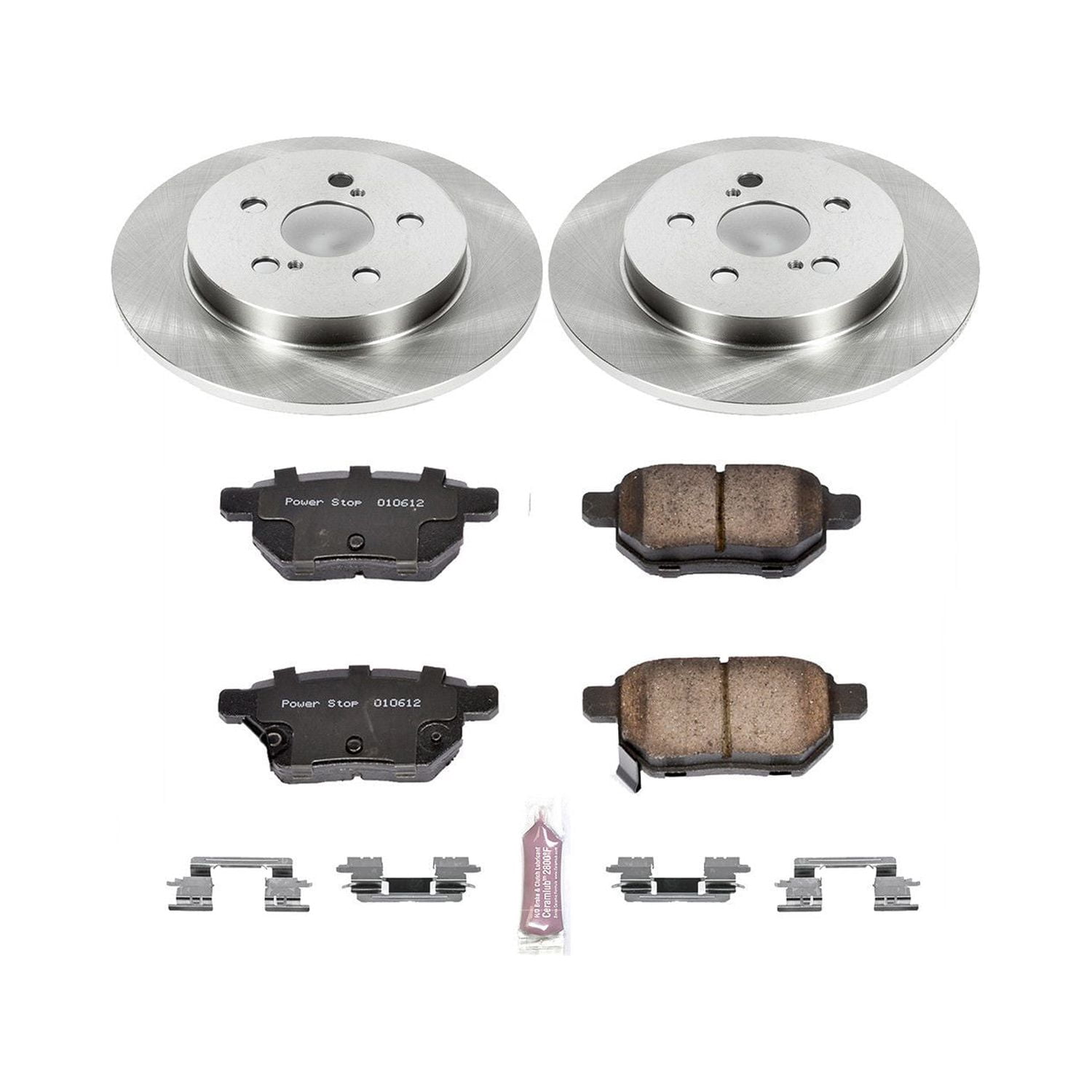 Power Stop Rear Stock Replacement Brake Pad and Rotor Kit KOE4736