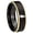 Black And Gold Step Edge, variant on Penguin Pattern Concave Black Tungsten Men Ring 10MM