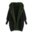 thumbnail image 1 of Women Solid Color Coat Warm Winter Overcoat Fluffy Jacket Button Down Overcoat Windproof Outer Coat Long Sleeve Cardigan, 1 of 5