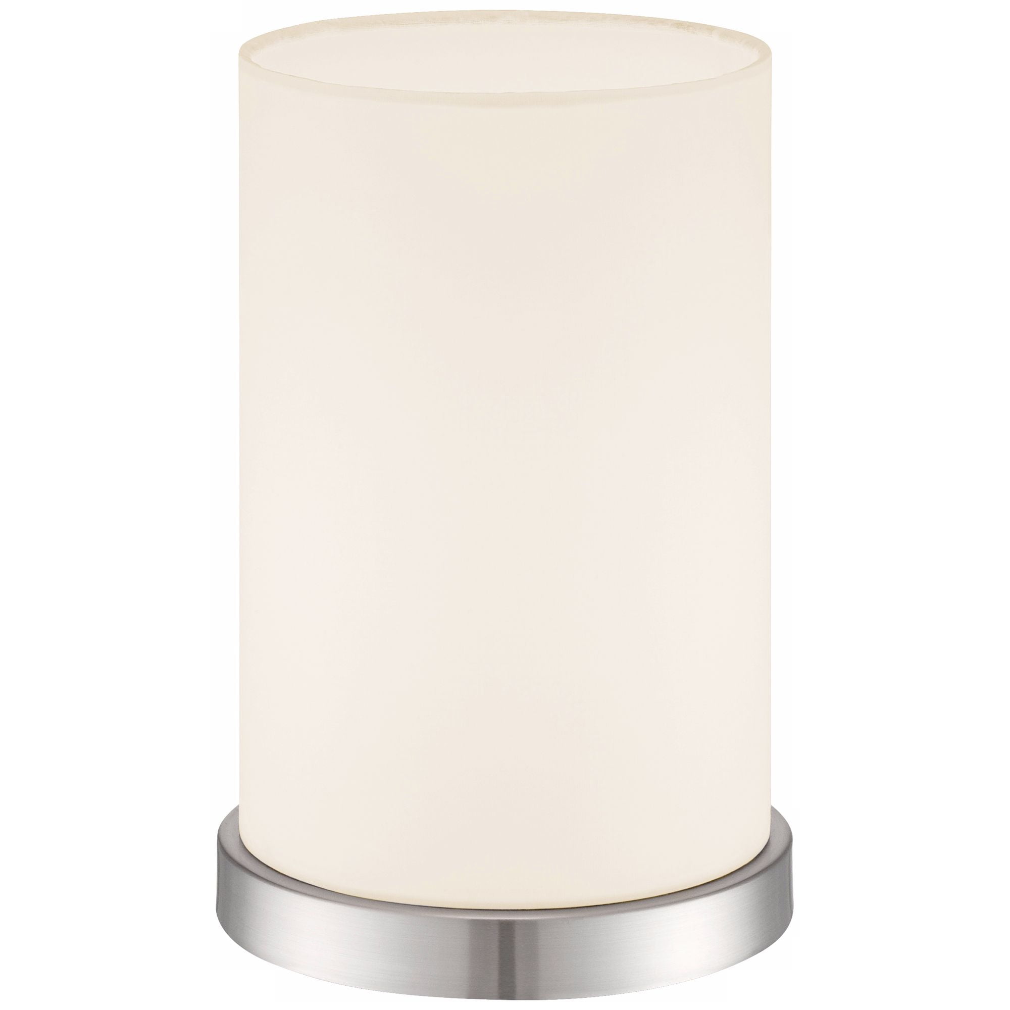 360 Lighting Modern Desk Table Lamp 10 1/2" High Silver Metal White Fabric Cylinder Shade for Bedroom Bedside Office
