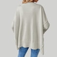 thumbnail image 6 of cfhntfmh Women's Oversized Sweaters Fall Outfits Trendy V Neck Knit Side Slit Fashion Pullover Tops Casual Loose Sweaters（Gray,X-Large), 6 of 6