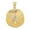 Gold, variant on 14k Two-Tone Solid Gold Polished Sparkle-Cut Sand Dollar Pendant Necklace 24x17mm Pendant for Women