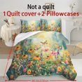 thumbnail image 6 of ZIATUBLES Butterfly Wildflower Print Twin Size Duvet Cover Set, 3 Pieces Soft Cozy Bedding, 1 Duvet Cover & 2 Pillowcases, Easy Care Lightweight Bedding for All Season, Chic Modern Decor, 6 of 8