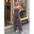 thumbnail image 4 of LMLYSoH Women's 2 Piece Casual Outfits Sleeveless Dot Print Tube Tops Wide Leg Pants Sets, 4 of 7
