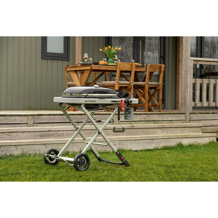 Weber Traveler Backyard BBQ Portable Gas Grill, Stealth