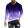 thumbnail image 2 of Mens Long Sleeve T-Shirts Big and Tall S-5X Plus Size Crewneck Long Sleeve Pullover T Shirts Casual Gradient Printed Basic Comfort Tees Tops, 2 of 5