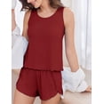 thumbnail image 5 of Ekouaer 2 Pieces Womens Tank Top Pajamas Set Soft Sleepwear Sleeveless Cami and Shorts Summer Loungewear Pjs Set, 5 of 6