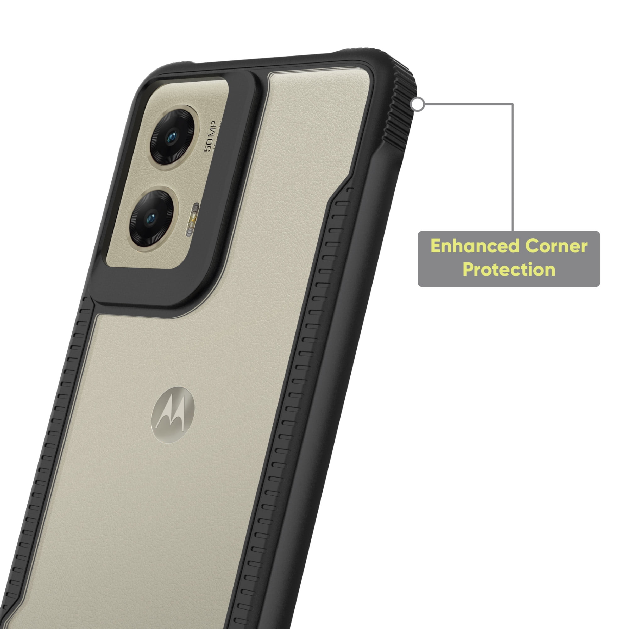 onn. Dual-Layer Phone Case for moto g STYLUS 5G (2024) - Black/Clear