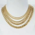 thumbnail image 3 of Men 3/5/7/9/11mm 18-36 inch Gold Cuban Link Chain Necklace Stainless Steel Gift, 3 of 8
