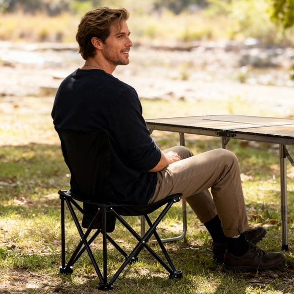 Stainless Steel Folding Chair Outdoor Portable Camping Picnic Beach Yard Seat 1-Pack