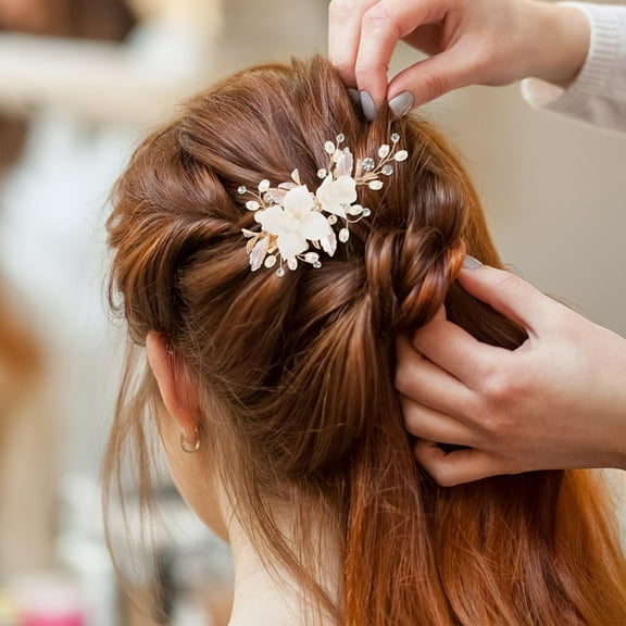 LOLIPPYY Elegant Floral Hair Clip for Bridesmaids - Hair Pins and Accessories Grip, 1 Pack