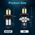 thumbnail image 4 of serony Motorbike Motorcycle Headlight Bulbs LED Hi Lo beam 6000K White H4, 4 of 6
