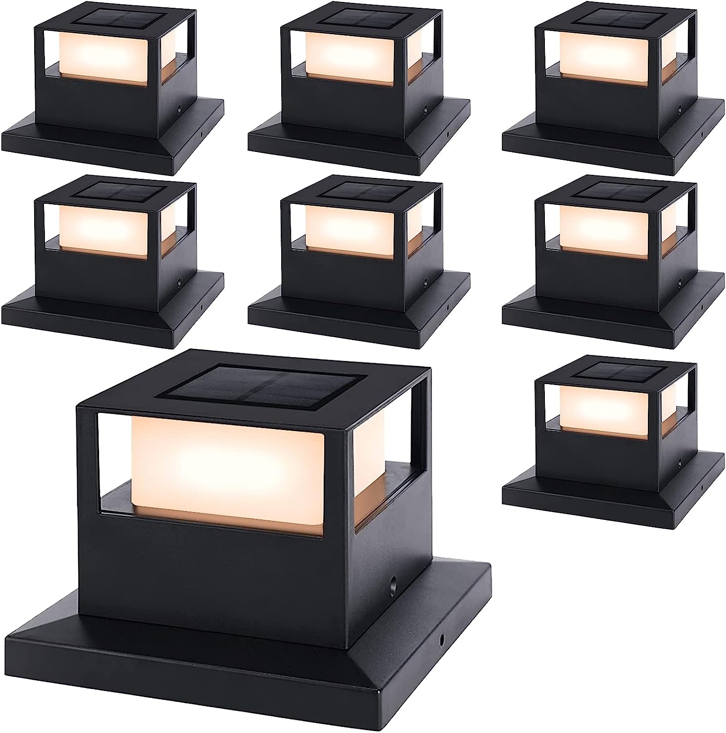 8 Solar-Powered Outdoor Fence Lights - Bright & Eco Modes, Waterproof, Easy Install For Garden, Wall, Or Deck