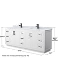 thumbnail image 5 of Wyndham Collection Miranda 84" Veneer Wood Double Bathroom Vanity in White/Black, 5 of 6