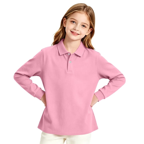 UDAUDU Wine Boys Uniform Tops Long Sleeve Top Dressy Casual Button Uniform Shirts 2026 Summer New with Collar Golf Polo Shirt Comfy Clothing Wine 9-10 Years