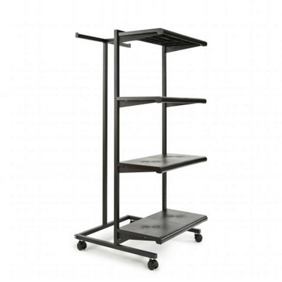Econoco K410 - B Frame With 4-24 in. Shelves And 1 T-Stand 1 in. Square Tubing - Black
