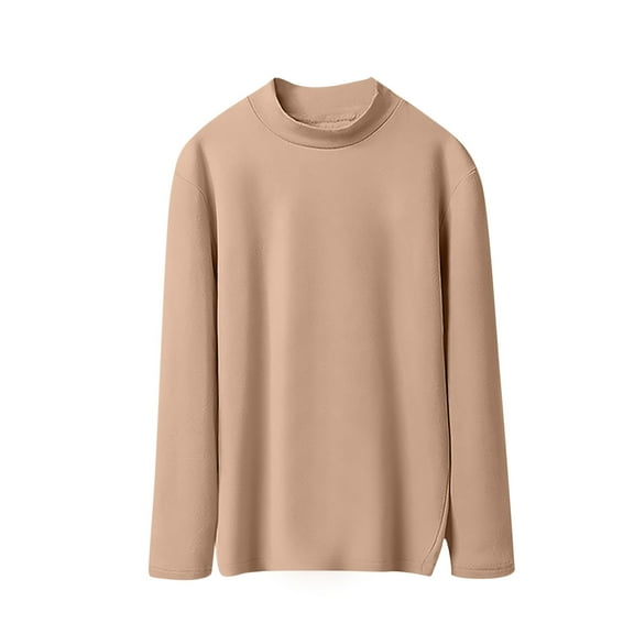 Makaor Plus Size Casual Tops Plus Size Crew Neck Shirts Solid Long Sleeve Pullover Tees Cotton Casual Fall Outfits