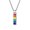 Silver B, variant on Rainbow Necklace for Women Men LGBTQ Pride Vertical Bar Pendant Enamel Colorful Rectangle Curb Chain Stainless Steel Couple Simple Personalized Gift Jewelry Silver C