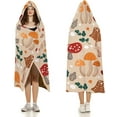 thumbnail image 4 of Blanket Hoodie for Adult Kids Gift Comfy Wearable Blanket Vintage Mushroom Nature Poncho Onesie Sweatshirt for Bed Couch Outdoor 50"x60" Wild Forest Magic, 4 of 6
