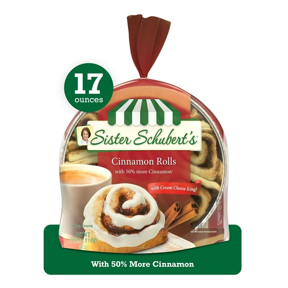 Sister Schubert's Ready-to-Bake Cinnamon Rolls with Cream Cheese Icing, 17 oz, 8 Ct