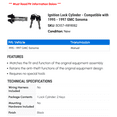 thumbnail image 2 of Ignition Lock Cylinder - Compatible with 1995 - 1997 GMC Sonoma 1996, 2 of 2
