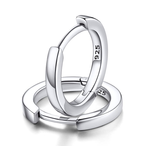 FaithHeart Sterling Silver Huggie Hoop Earrings for Women, Hypoallergenic Lightweight Small Cartilage Earrings Cuff Tragus Hoop Earrings for Mom Grandma Mothers Day Jewelry Gift 10mm