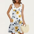 thumbnail image 4 of Vestido Corto de Verano Casual de Moda Impreso Cuello Redondo Bolsillo sin Mangas de las Mujeres, Vestido Casual para Diario, 4 of 9