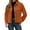 Orange, variant on Casual Stand Collar Short Jacket with Double Pockets for Everyday Wear Versatile Outerwear for Autumn and Winter Lightweight yet Thickened Shirt-Style Jacket Women's Bomber Jacket Casual Coat