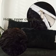 thumbnail image 3 of MorroMorn Decorative Pillows Covers, 2 Packs Faux Fur Pillow Cases, Luxury Shaggy Throw Pillowcase Cushion Shams with Zipper Closure Home Decor for Couch Sofa Bed Room (Black, King/California King), 3 of 6