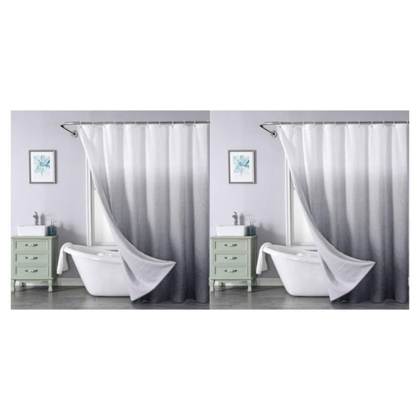 Cortina de ducha impermeable Cateissary PEVA 100 gris 180*200 2piezas