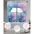 thumbnail image 2 of Blue Purple Pink Floral Marble Swag Curtains for Living Room/Bedroom Windows, Contemporary Abstract Art Kitchen Curtains and Valances Set 36 Inch Length, Light Filtering Swags Valance Curtain Panels, 2 of 5