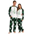 thumbnail image 4 of Christmas Family Matching Pajamas Christmas Pjs Holiday Nightwear Sleepwear Sets Long Sleeve Pjs for Mom Dad Kids Baby,Green Buffalo Plaid Jesus X‑Mas Tree Print, 4 of 5