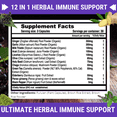thumbnail image 5 of Immune Support Herbal Supplement - Advanced 12 in 1 Daily Immune Support Booster - Elderberry, Ginger, Garlic, Holy Basil, Green Tea Extract, Milk Thistle, Mushroom & Panax Ginseng - 90 Vegan Capsules, 5 of 7