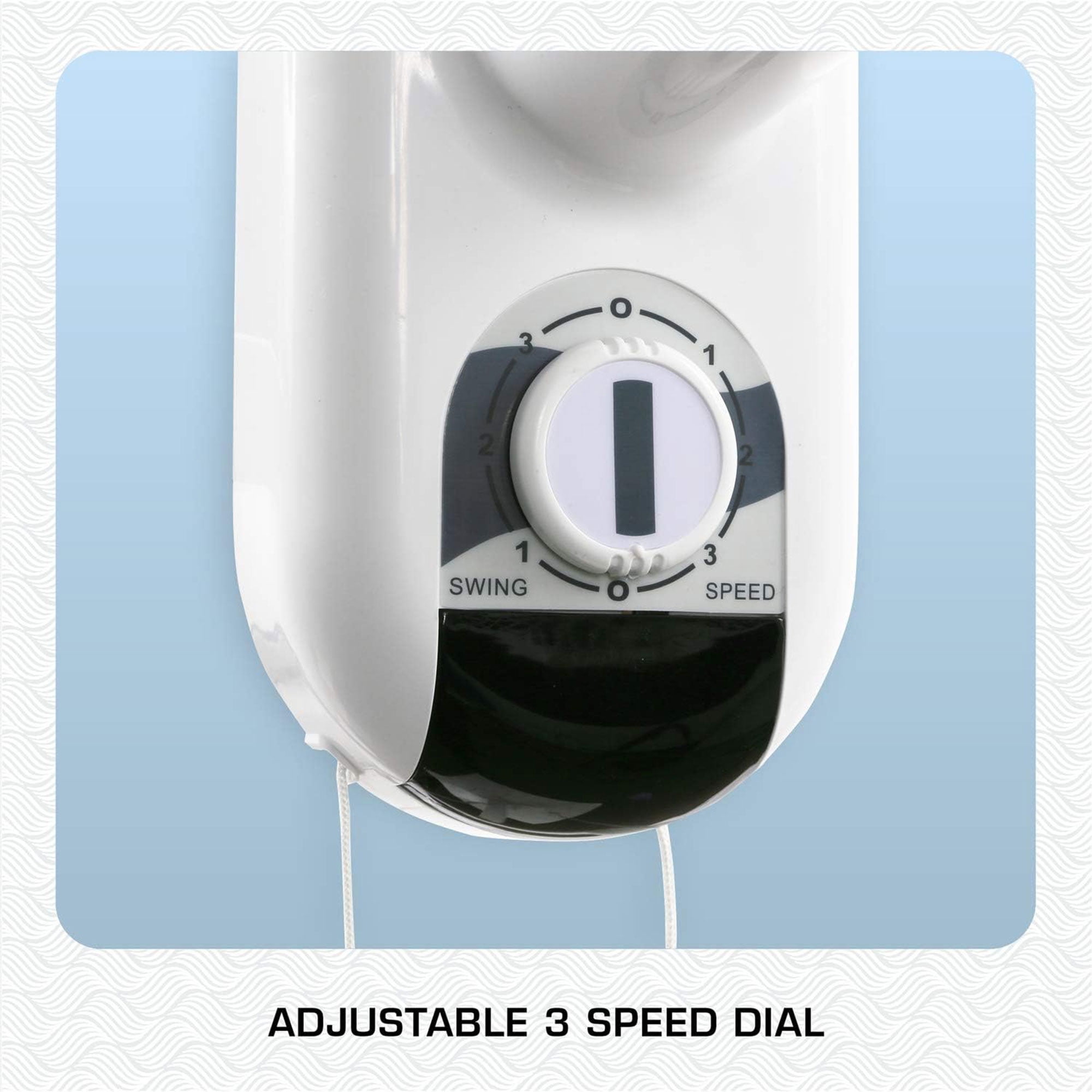 Hurricane Classic 16 Inch 90 Degree Oscillating Wall Mounted Fan, White
