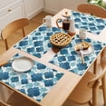 thumbnail image 5 of Blue Geometric Moroccan Placemats Set of 4 Abstract Art Blue Ombre Modern Place Mats Indoor Wipeable Table Mats Washable Cloth Dining Table Placemats for Kitchen Holiday Party Home Decor 13x19 Inch, 5 of 9